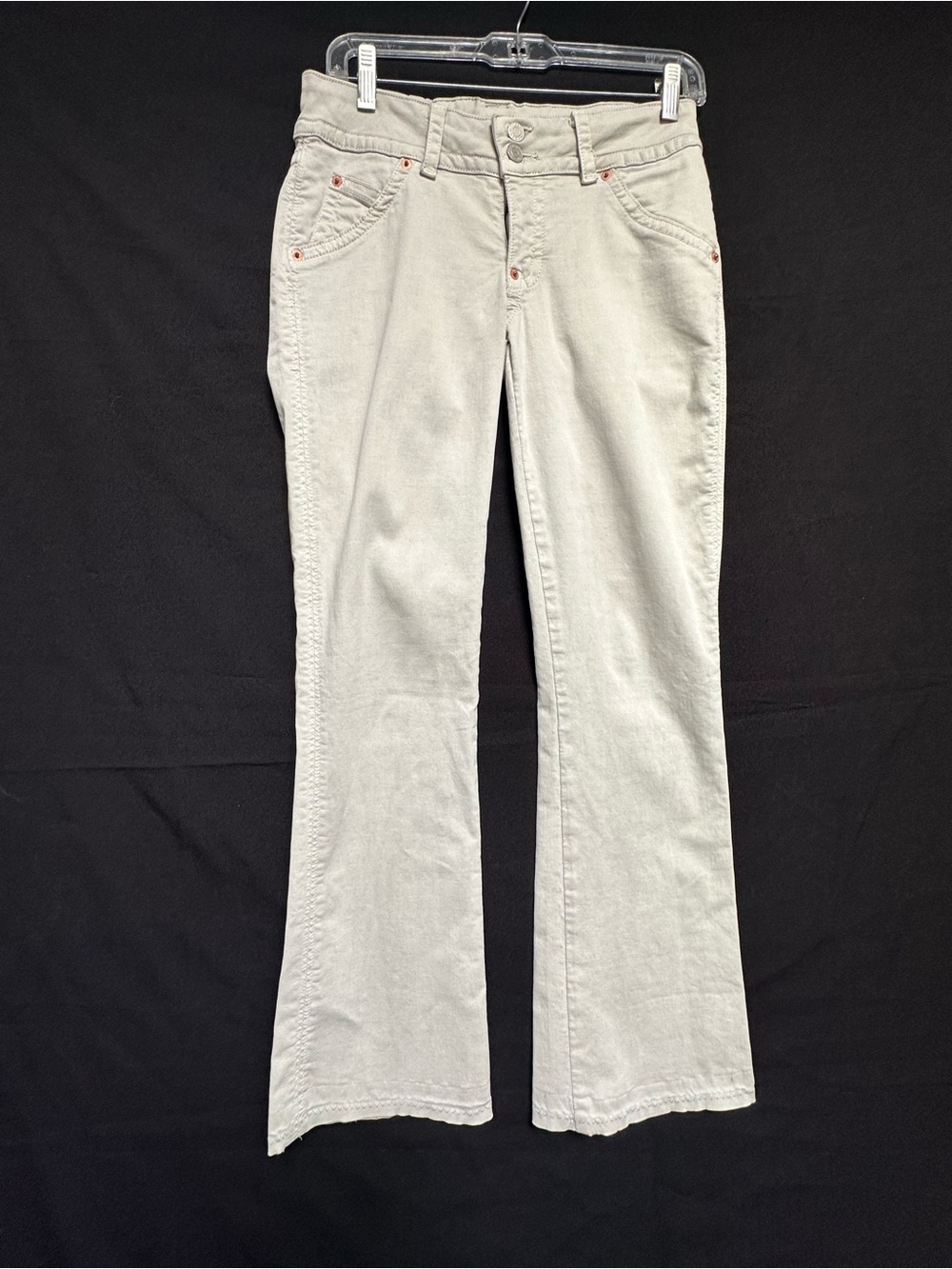 VTG Hudson 29 Bootcut Flared  Pants Flap Pockets Low Rise beige USA Y2K HIPPIE